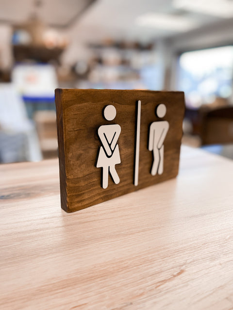 Boy/Girl Restroom Shelf Sign