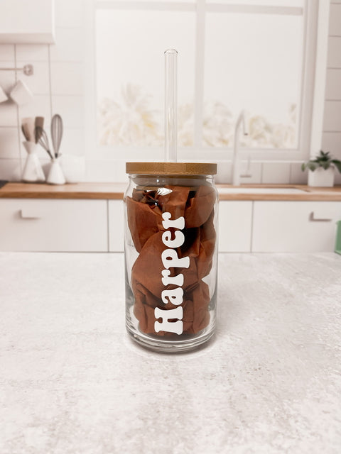 Custom Name Can Glass