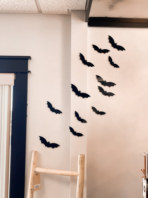 12 Pack Acrylic Black Bats