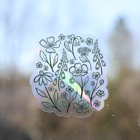 Pressed Florals Sun Catcher Window Decal