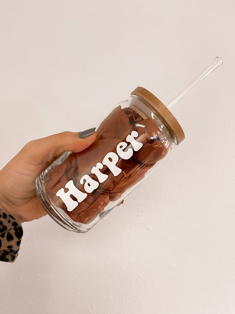Custom Name Can Glass