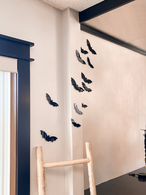 12 Pack Acrylic Black Bats