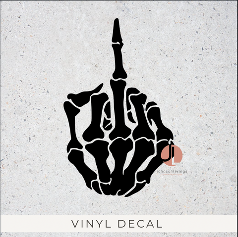 Skeleton Middle Finger Vinyl Decal