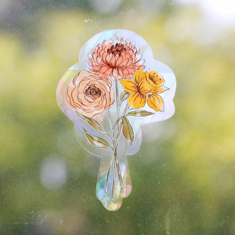 Daffodil and Chrysanthemum Sun Catcher