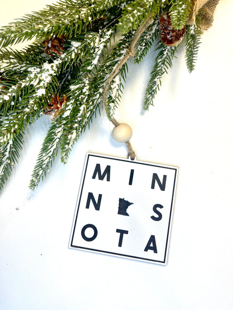 Minnesota Square Stacked Ornament