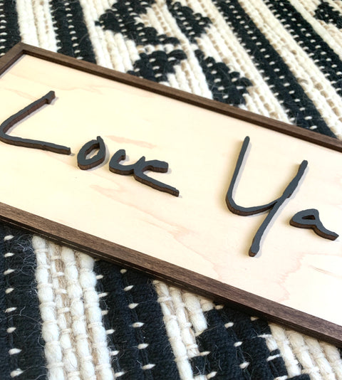 Real Handwriting 3D Wood Sign Framed