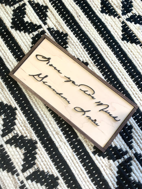 Real Handwriting 3D Wood Sign Framed