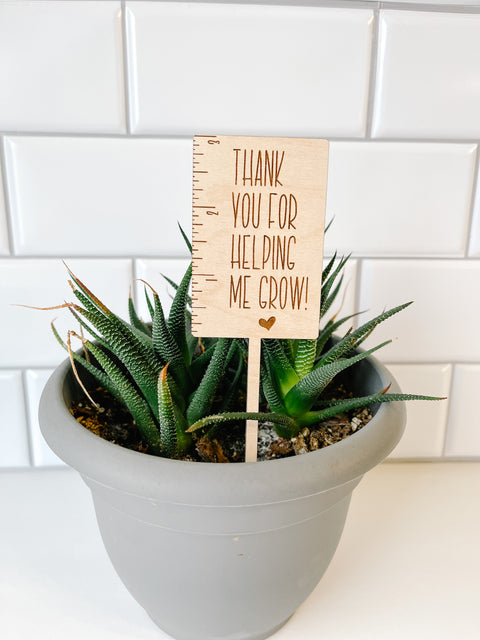 Thank You For Helping Me Grow Plant Stake