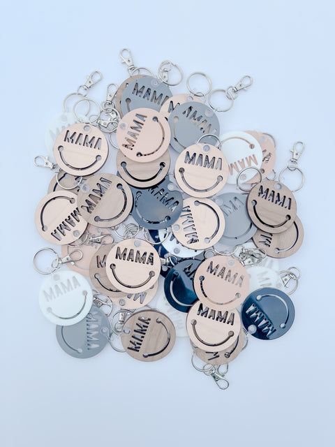 Happy Face Mama Keychains