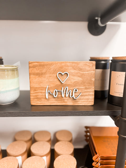 Home Heart Shelf Sign