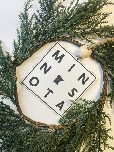 Minnesota Square Stacked Ornament