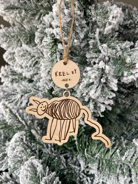 Your Child’s Doodle Ornament | Christmas Keepsake | Kids Drawing