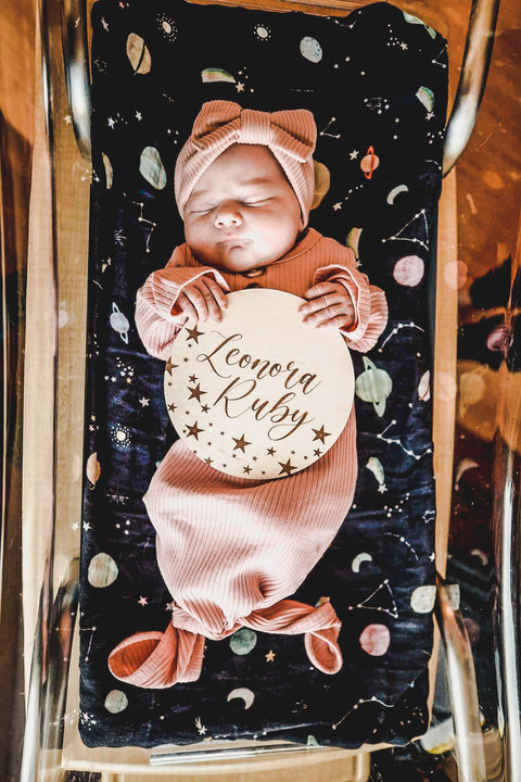 Stars Baby Name Round Tile