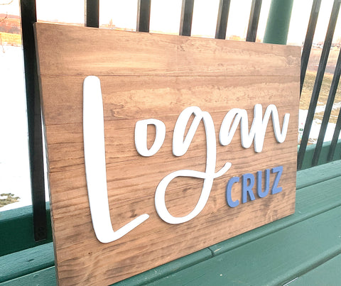 Rectangle Shiplap Name Sign | Kids Bedroom Sign