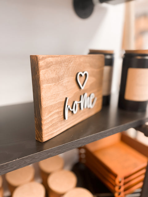 Home Heart Shelf Sign