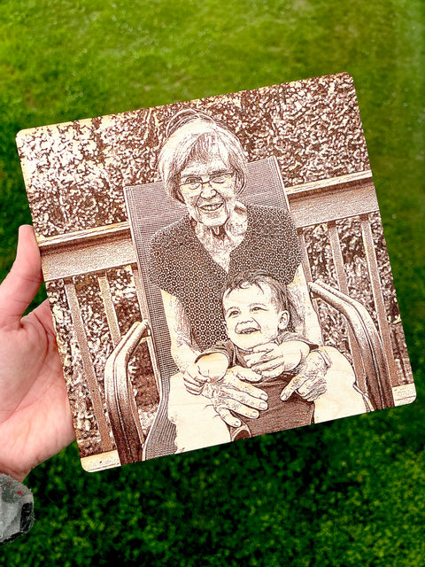 Custom Photo Engraving | Engraved Wood Photos