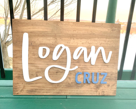 Rectangle Shiplap Name Sign | Kids Bedroom Sign