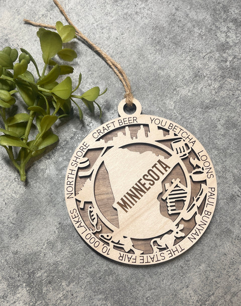 State Double Layer Ornament