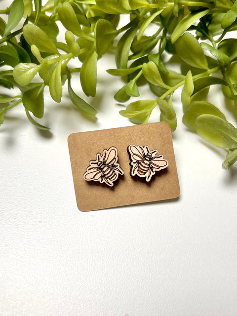 Bees Laser Cut Stud Earrings
