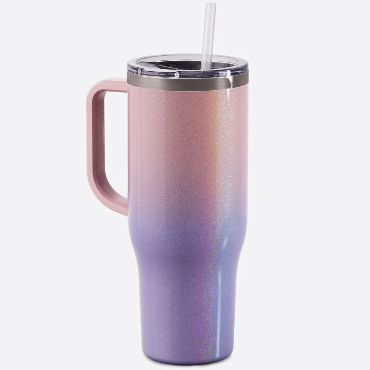 40oz Lilac Purple Matte Tumbler With Handle and Straw, 40oz Travel