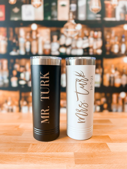 Mr and Mrs Skinny Travel Tumblers