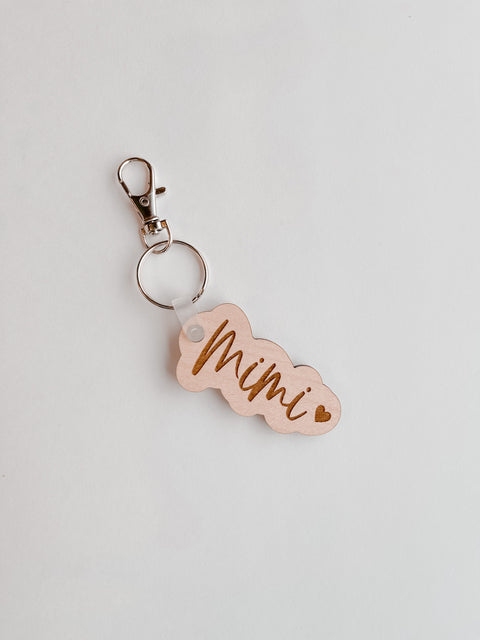 Mimi Cursive Outline Keychain