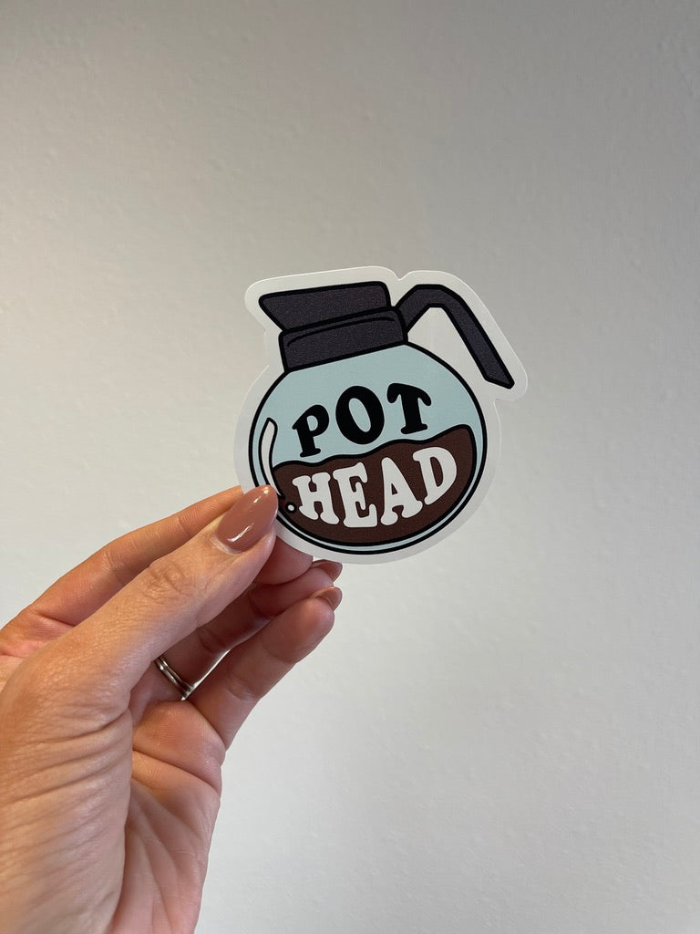 Pot Head Coffee Pot Sticker