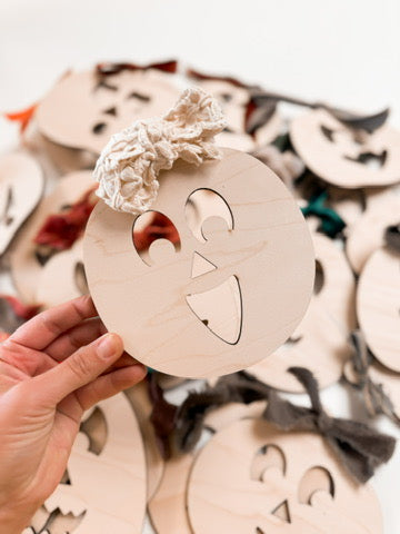 Random Mini Wooden Ribbon Pumpkins