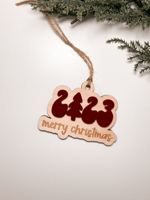 2023 Merry Christmas Tree Offset Ornament