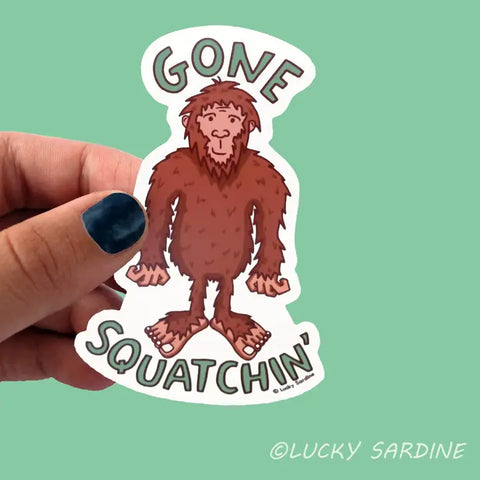 Bigfoot Gone Squatchin', Funny Sasquatch Sticker