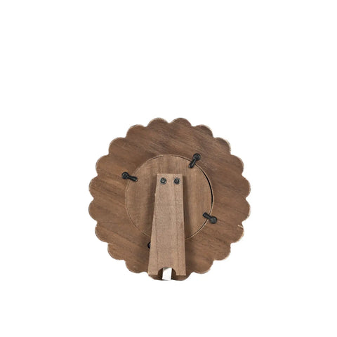 Wood Scallop 4x4 Photo Frame (Round) Espresso