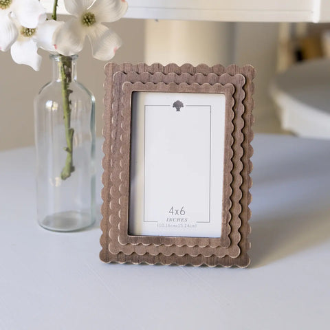 Wood Scallop Photo Frame For 4x6 - Espresso