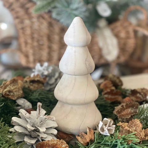 7" White Tiered Christmas Tree