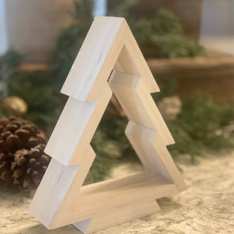 Small White Wash Hollow Christmas Tree