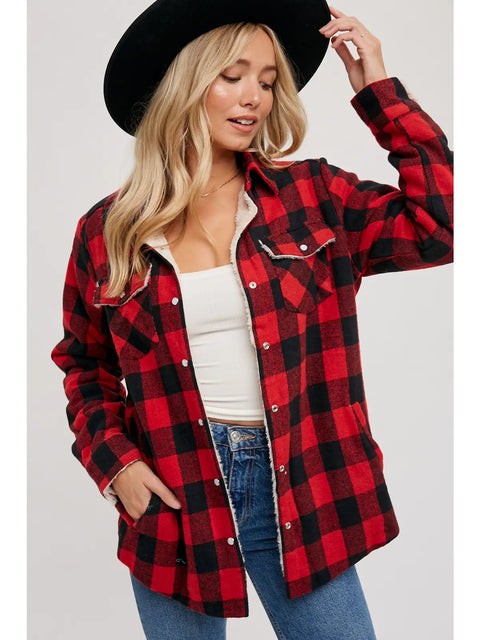 Buffalo Red Plaid Sherpa-lined Shacket *FINAL SALE*