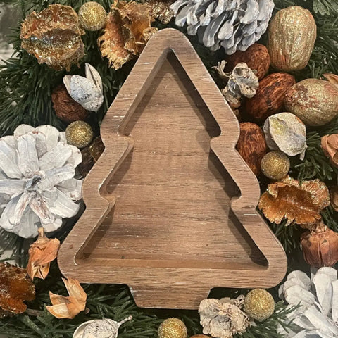 Wood Christmas Tree Tray