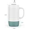 Ello Jane 18oz Ceramic Travel Mug with Handle, Splash-Resistant Slider Lid and Built-in Coaster