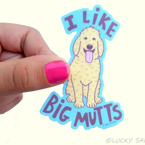 I Like Big Mutts, Funny Goldendoodle Dog, Pet Vinyl Sticker
