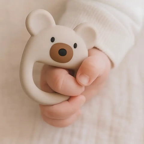 Beige Bear Baby Teether - Gender Neutral Baby Gift