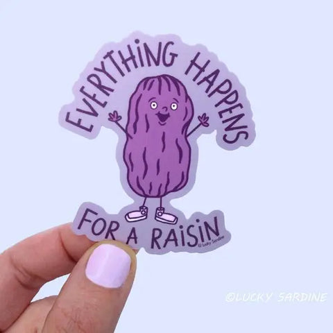 Funny Raisin, Everything Happens For A Reason Sticker