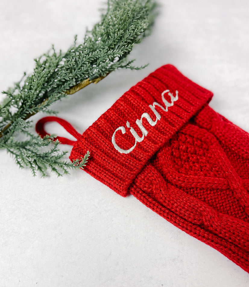 Copy of Personalized Leather Patch Knit Stocking