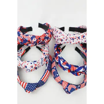 USA Flag American Patriotic Twisted Headband