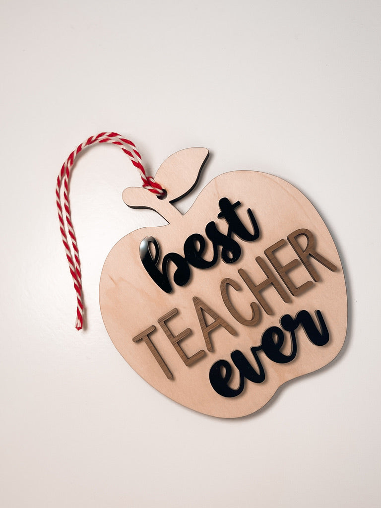 Best Teacher Ever Apple Ornament