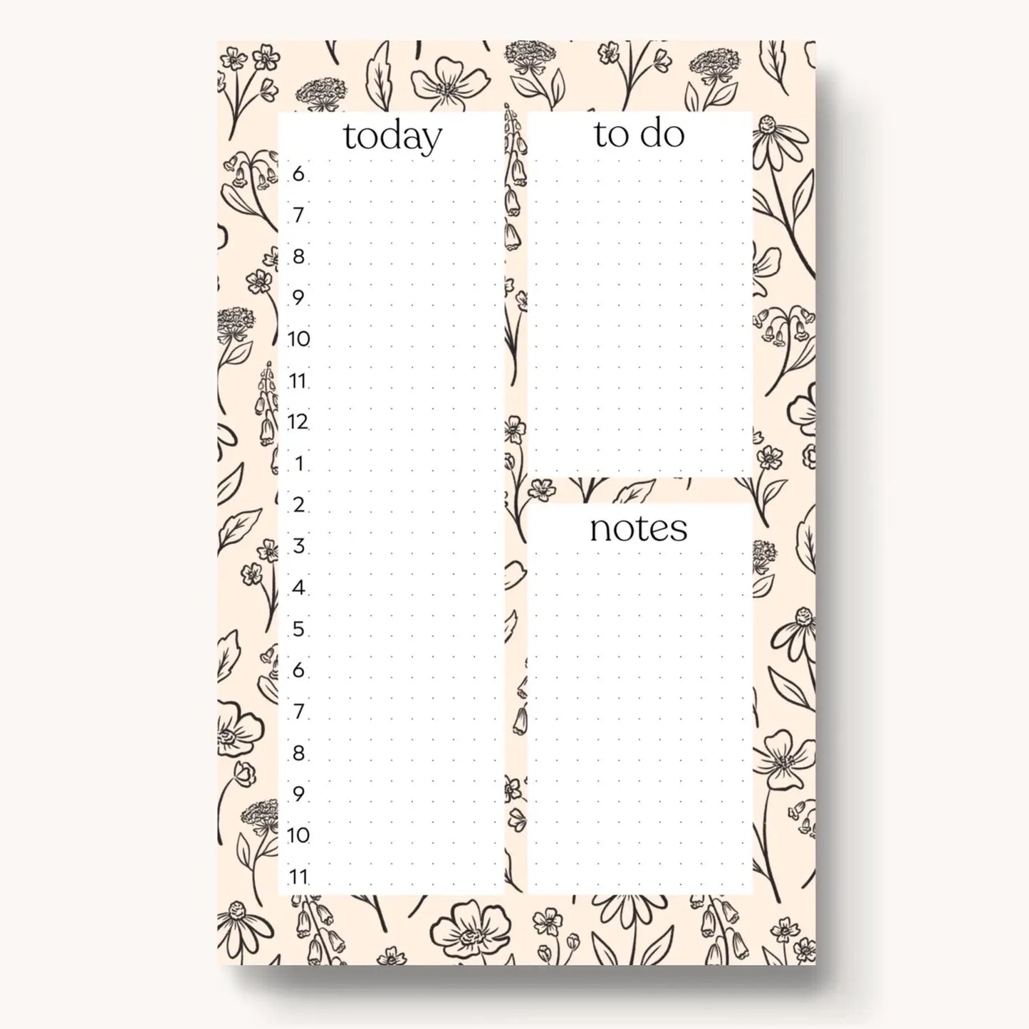 Pressed Floral Daily Planner Notepad