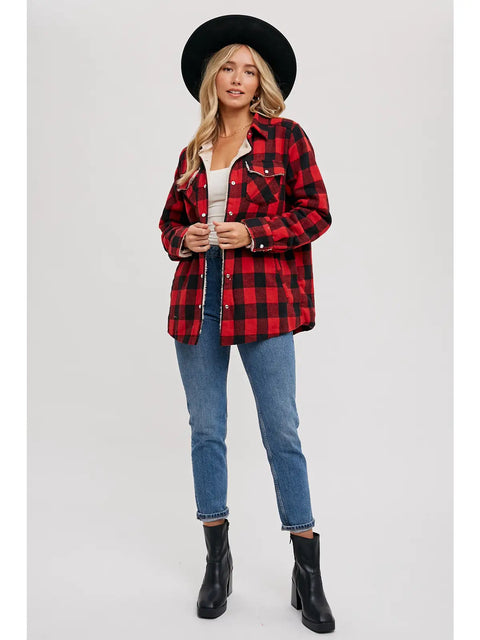 Buffalo Red Plaid Sherpa-lined Shacket *FINAL SALE*