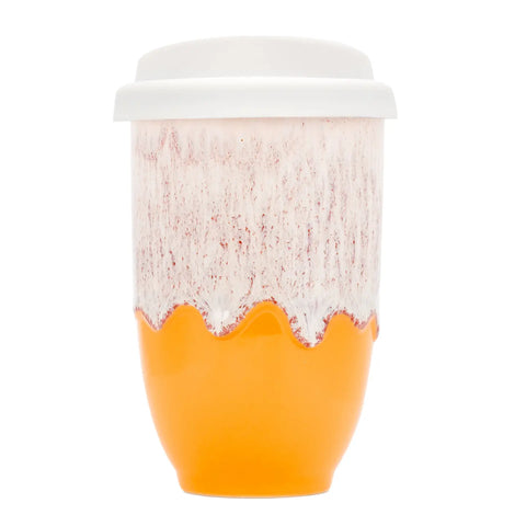 Handmade Grapefruit 12oz Ceramic Travel Mug