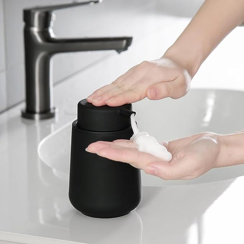 Matte Black Foaming Hand Soap Dispenser plastic 11oz