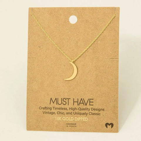 Moon Crescent Pendant Necklace