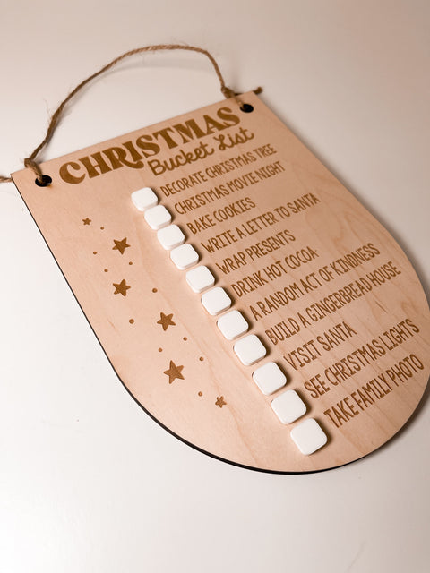 Christmas Bucket List Hanging Sign
