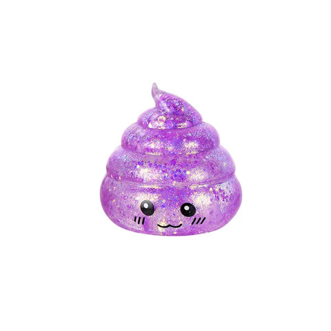 Funny Poop Squishy Toy with Gold Glitter